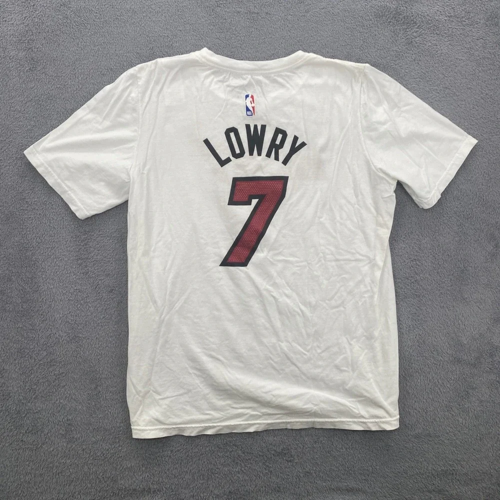 Nike Miami Heat T-Shirt Kids XL White Kyle Lowry 7 NBA Basketball Tee